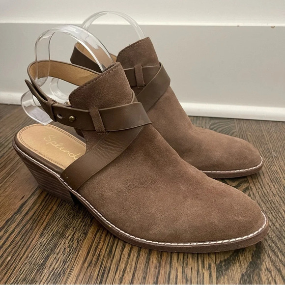 Splendid Dasha Slingback Ankle Tan Suede Boots size 7.5 - Picture 1 of 8